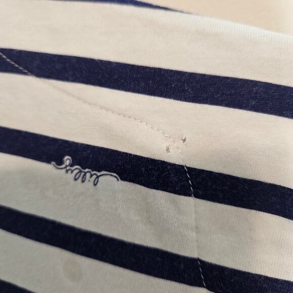 Lilly Pulitzer Waverly Top in Navy Serene Stripe blouse size Medium - Picture 7 of 8